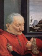 GHIRLANDAIO, Domenico An old man with a boy's portrait oil